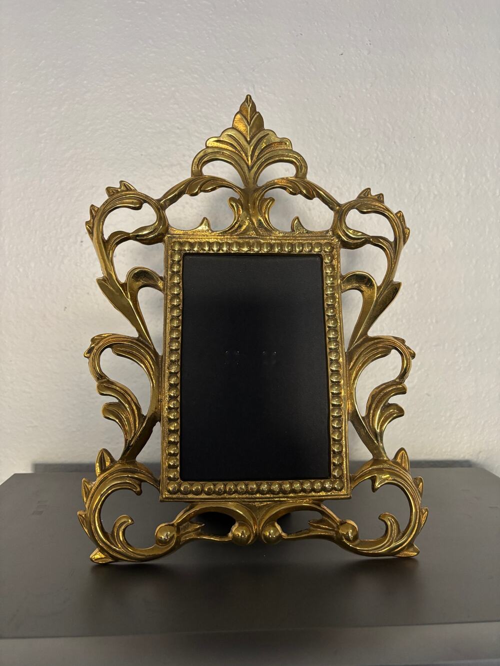 Vintage Victorian Style Metal Picture Frame Scroll Rococo Brass